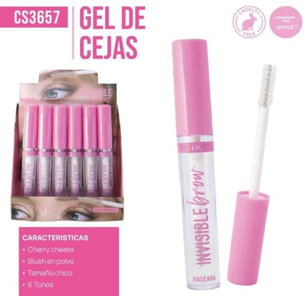 Producto - Mascara Gel Cejas Y Pestañas Invisible Brow Pink21 Incolora