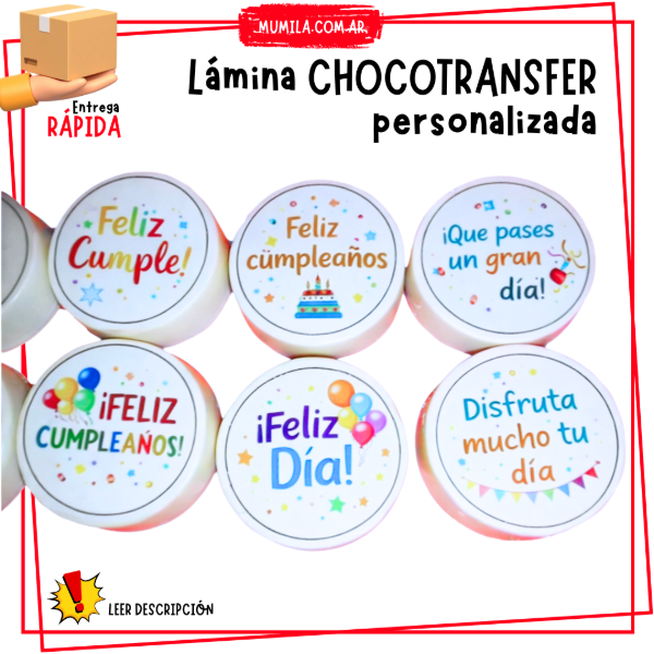Producto - Lamina chocotransfer Personalizada PARA OREOS, HUEVOS,ETC Entrega RÁPIDA