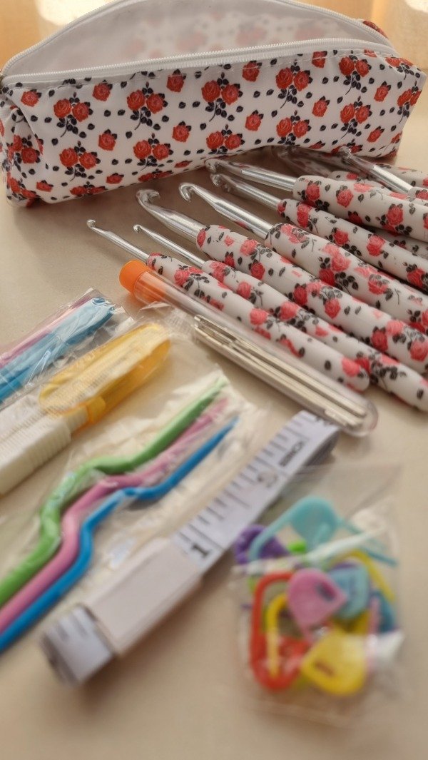 Producto - Kit completo crochet FLORES ROJAS