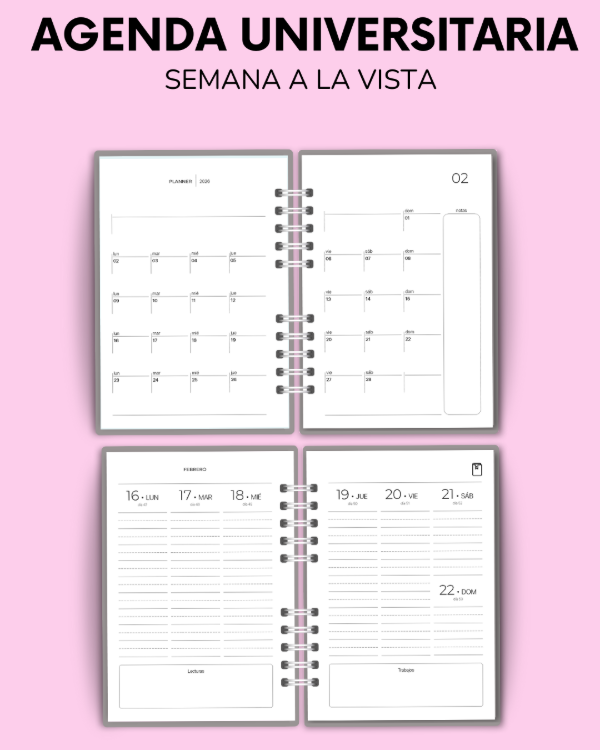 Producto - AGENDA UNIVERSITARIA - semana a la vista - 2