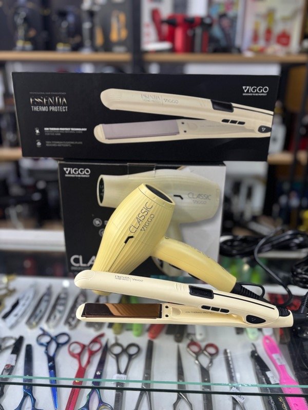 Producto - Combo planchita + secador amarillo