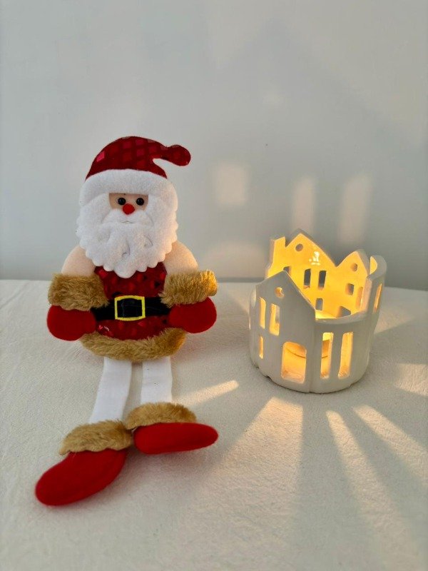 Producto - Portavela Casita de Belén +  Colgante Papa Noel