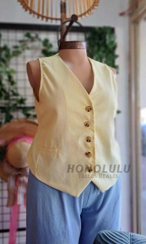 Producto - Chaleco de Lino Amarillo