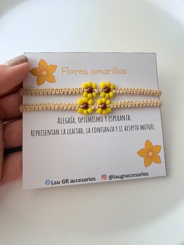 Producto - Pulseras para compartir flores amarillas