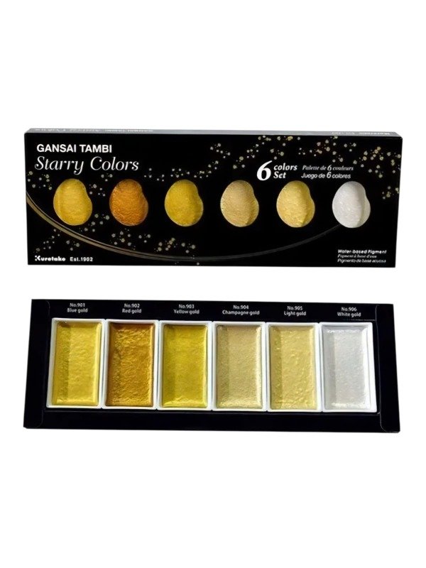 Producto - Acuarelas X6 Gansai Tambi Kuretake Metal - Starry Colors