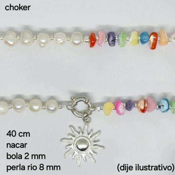 Producto - CHO #PER Chocker Perla 8mm y Nacar