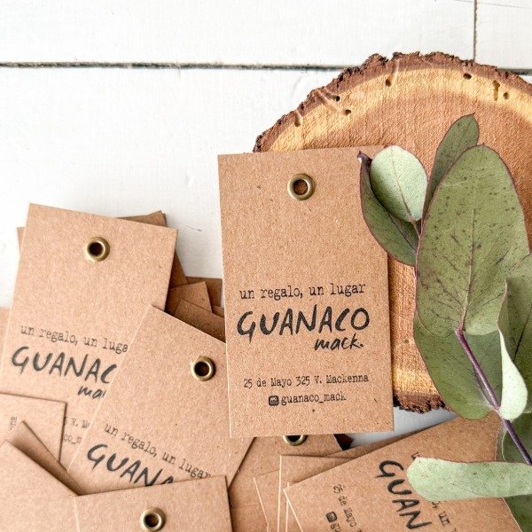 Producto - Etiqueta Kraft 5x8.5cm con ojalillo metálico x 100 unid.