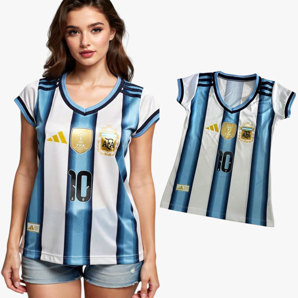 Producto - Camiseta Argentina Adidas Mujer Logo Afa Bodado Calidad Premium