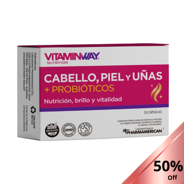 Producto - (PROMO 50 OFF ) Cabello piel y uñas Vitaminway X30 Caps