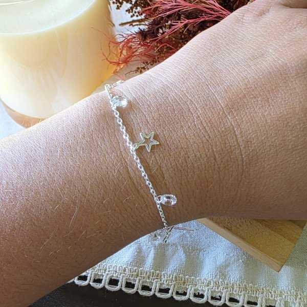 Producto - Pulseras Plata925 con estrellas caladas y punto de luz