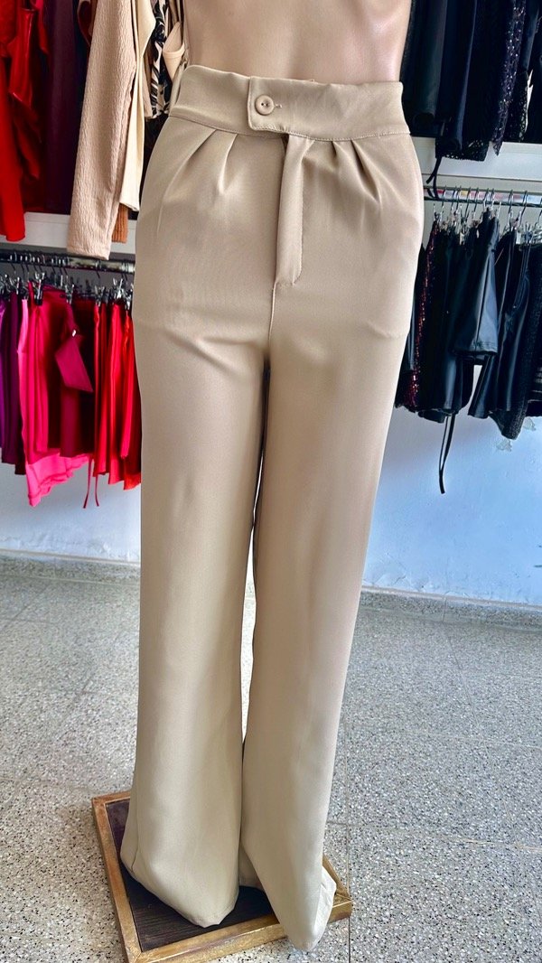 Producto - PANTALÓN SASTRERO BOTÓN BEIGE