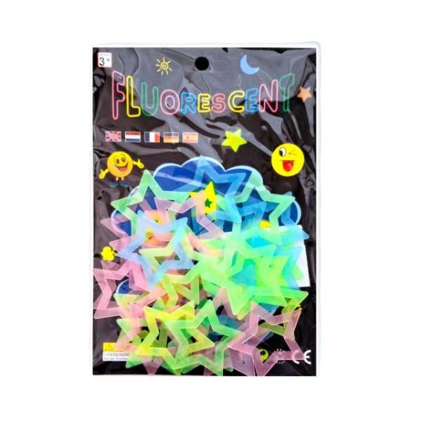 Producto - Figuras Fluorescentes Estrellas Caladas (brillan en la oscuridad)