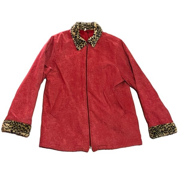 Producto - Abrigo Rojo con Peluche Animal Print