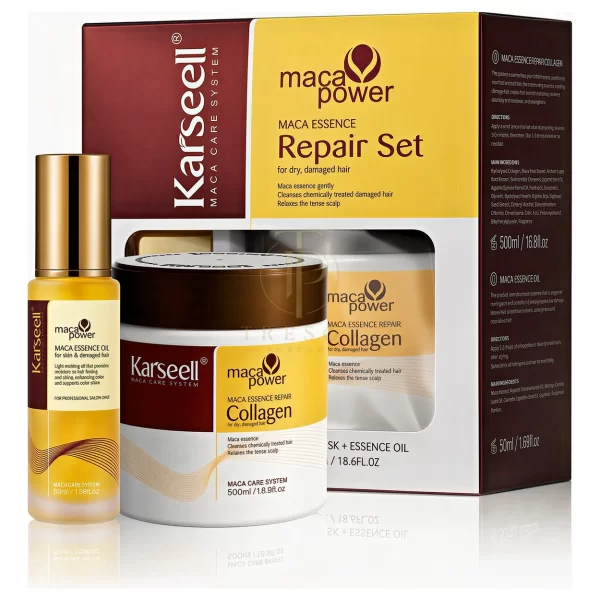 Producto - Karseell Set Mascarilla Capilar 500ml Y Aceite De Argán 50ml