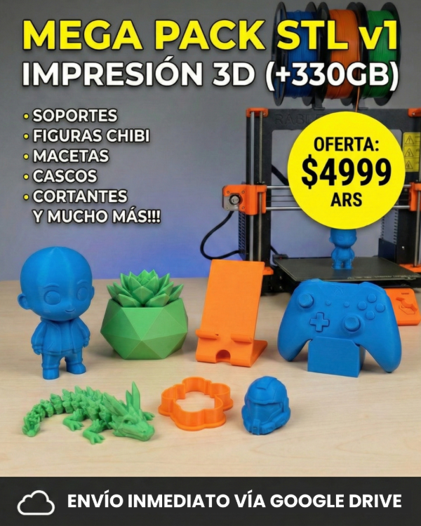 Producto - N38: MEGA PACK DE ARCHIVOS STL v1! (+330GB de contenido)!