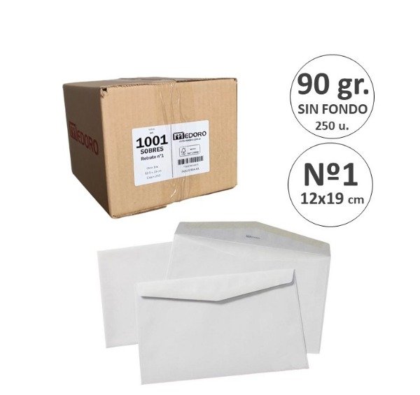 Producto - SOBRES RETRATO 12x19 N1 x250 / x10 unidades