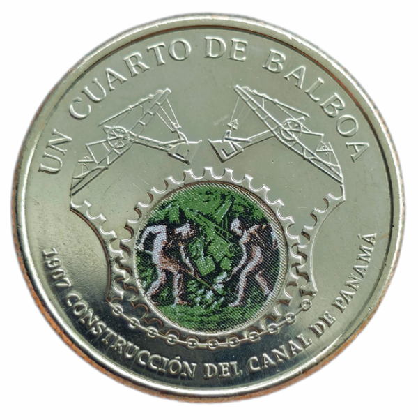 Producto - Panama 25 Cents 2016 Obreros en obra (color) Km#154 Unc