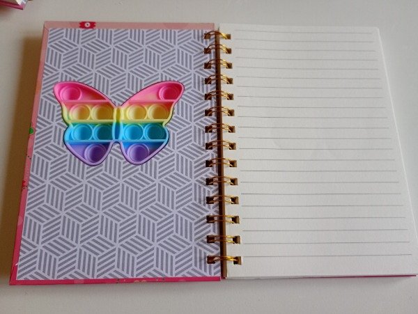 Producto - Cuaderno POP-IT. Tapa dura, espiral metálico, hojas ralladas A5. ROSA. - 4