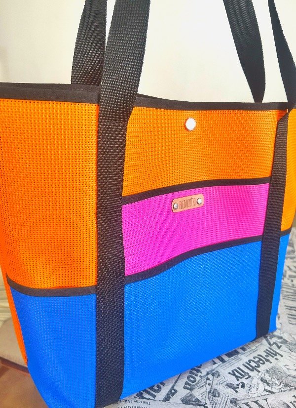 Producto - BOLSO PLAYERO DE PVC (naranja, fucsia, azul francia)