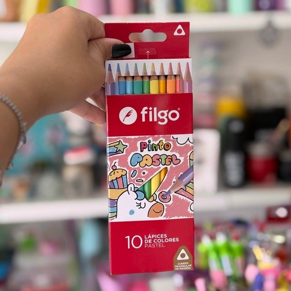 Producto - Caja Lápices Largos FILGO x10 Pasteles 6885