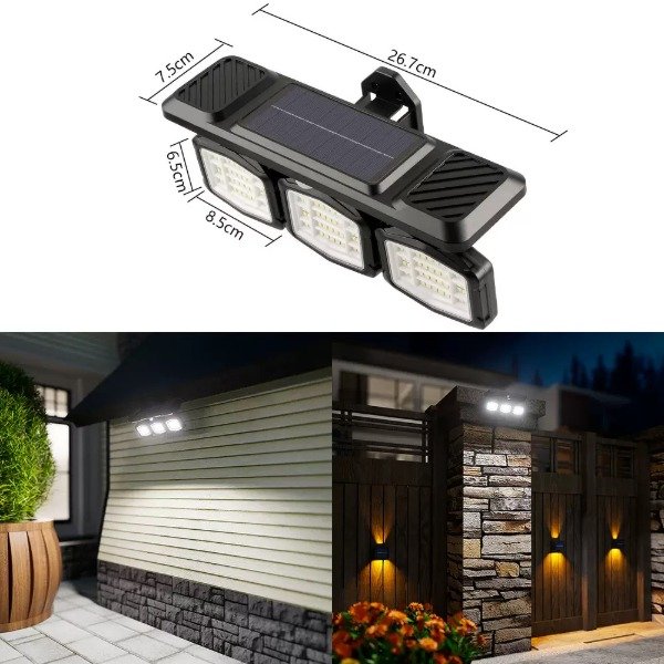 Producto - 6703 Lampara Solar Reflector Luz Fria Con Sensor Y Carga USB 20W - 1