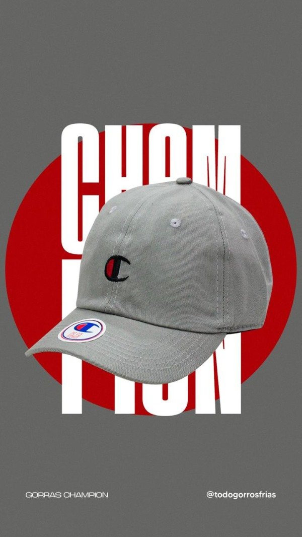 Producto - GORRA CHAMPION GRIS MINI LOGO NEGRO