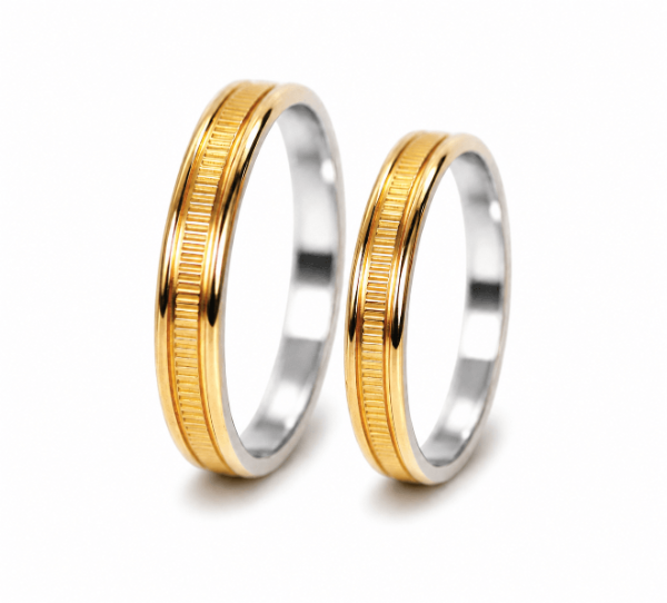 Producto - Par de Alianzas en Oro y Plata (Cod. T-116)