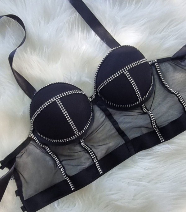 Exclusivo finisimo bustier de tul elastizado.