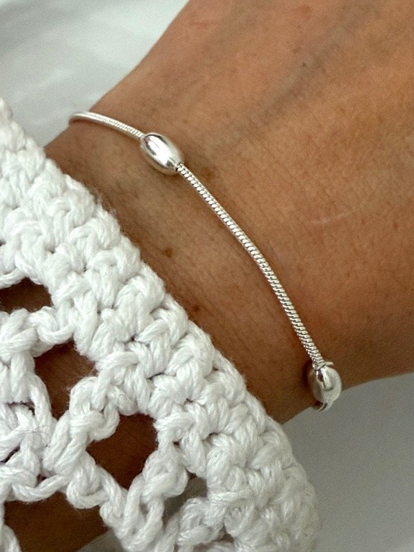 Producto - PB1126 Pulsera cola de rata con óvalos 18 cm