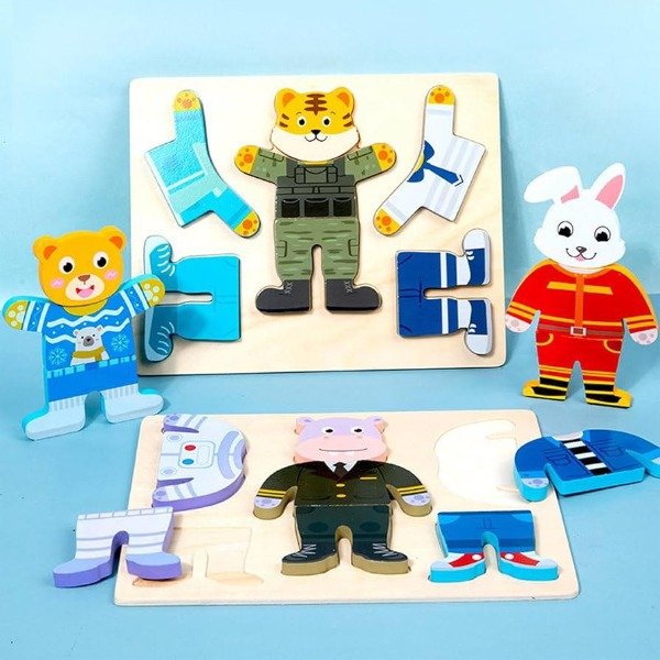 Producto - Rompecabezas Madera Encastre Bloque 3d Animales