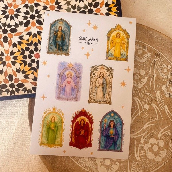 Producto - Plancha de Stickers Arcángeles Relieve