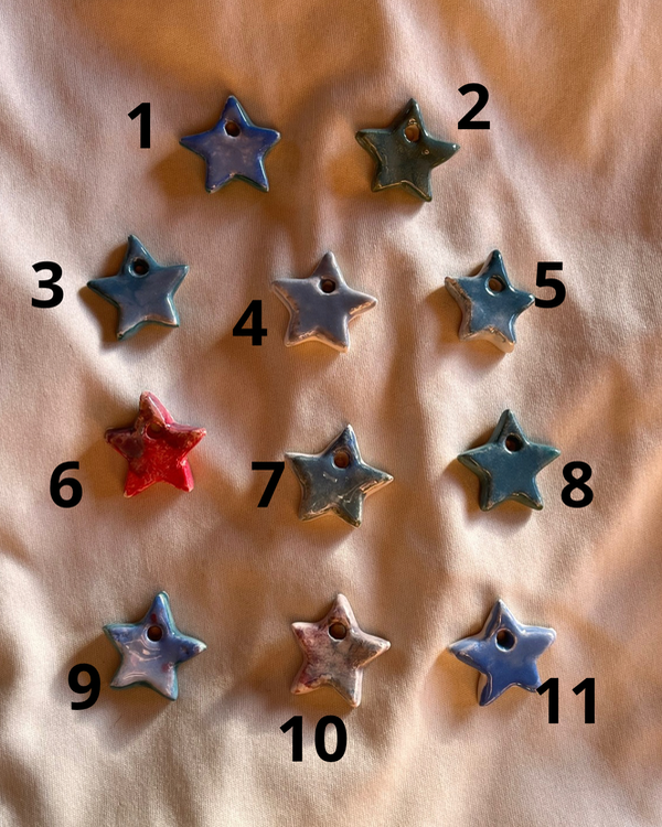 Producto - dijes de cerámica (estrellas, tanda 5)