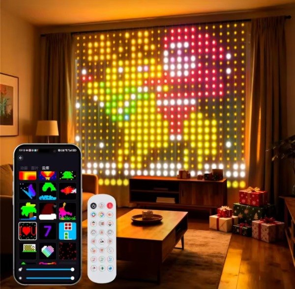 Producto - 40022 Cortina Luz 2x2mt Inteligente 400 Led Rgb Aplicacion Control - 2
