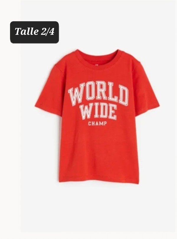 Remera manga corta HyM talle 2/4 roja