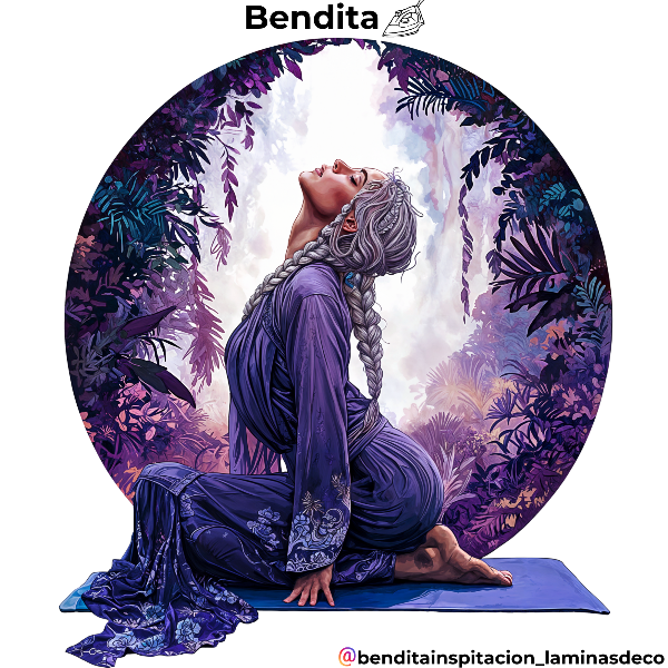 Producto - Bendita Plancha 002 mujeres yoga 30x30 cm