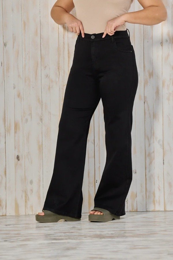 Producto - Jean WIDELEG CENITHO negro clásico - elastizado (talles 46 al 60) - 3