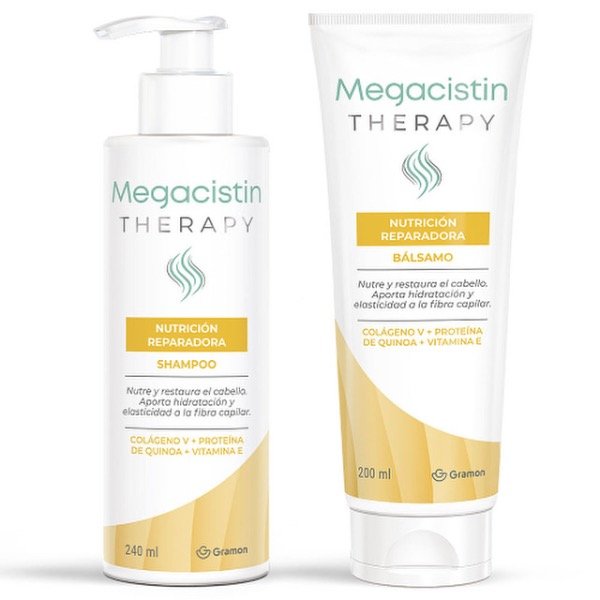 Producto - Megacistin Therapy Nutrición Reparadora combo de shampoo y acondicionador