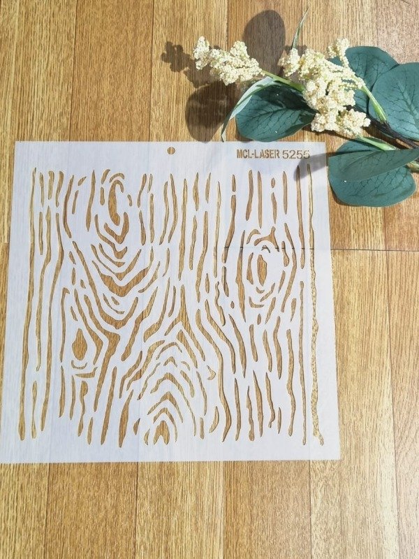 Producto - St 5255 de 20x20 cm Stencil vetas madera