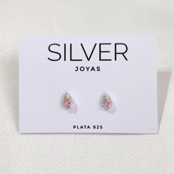 Producto - Aros pasantes gota rosa P