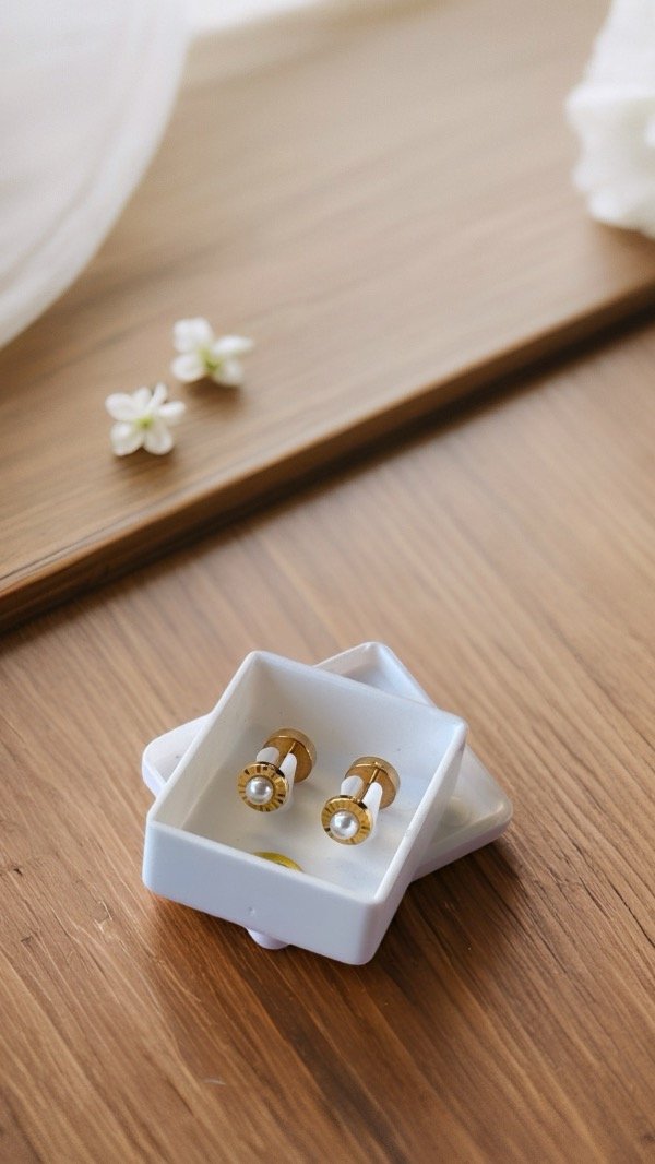 Producto - Abridores CH de Oro 18ktes facetados con perla AB5