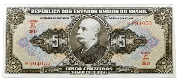 Producto - Brasil 5 Cruceiros (1950) Firma - 2 Estampa Pick.142.a -Aunc