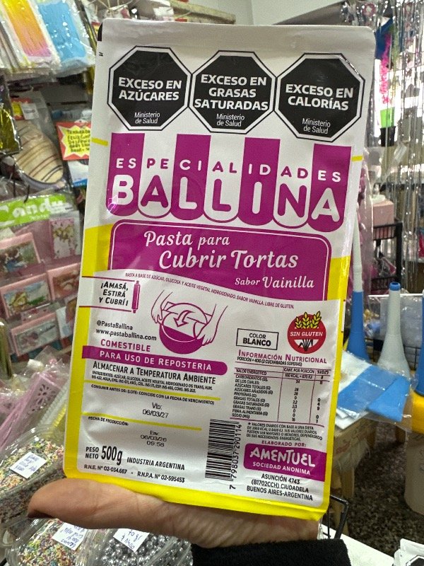 Producto - Pasta Ballina color blanco sabor vainilla