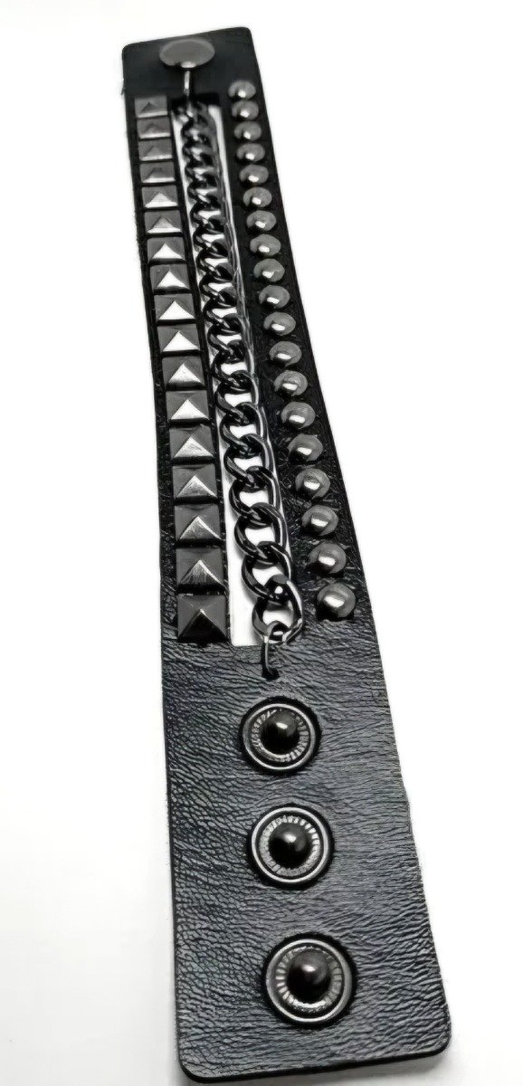 Producto - Pulsera Tachas Muñequera con Cadenas - 4