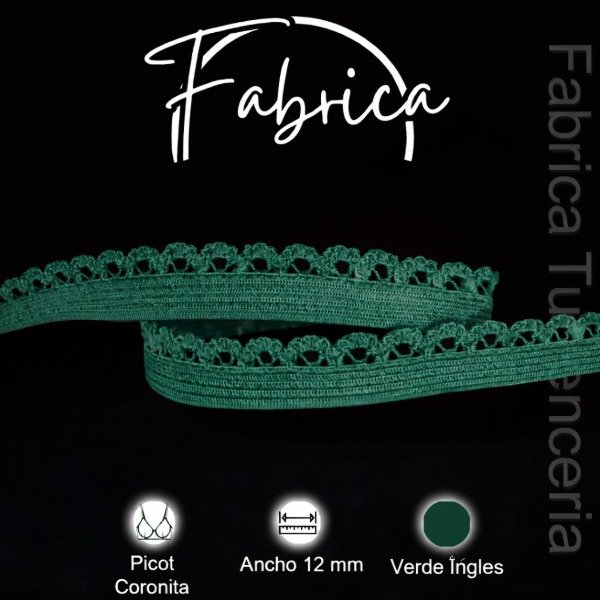 Producto - Picot Coronita Verde Inglés 12mm (1 metro)
