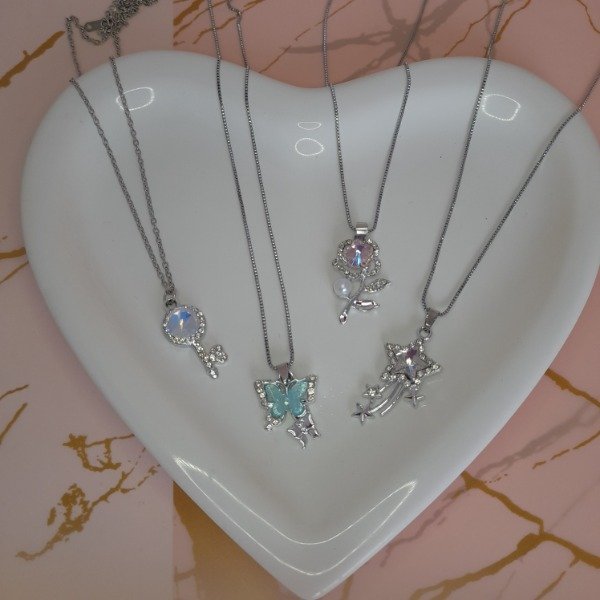 Producto - Conjunto acero con dije gema