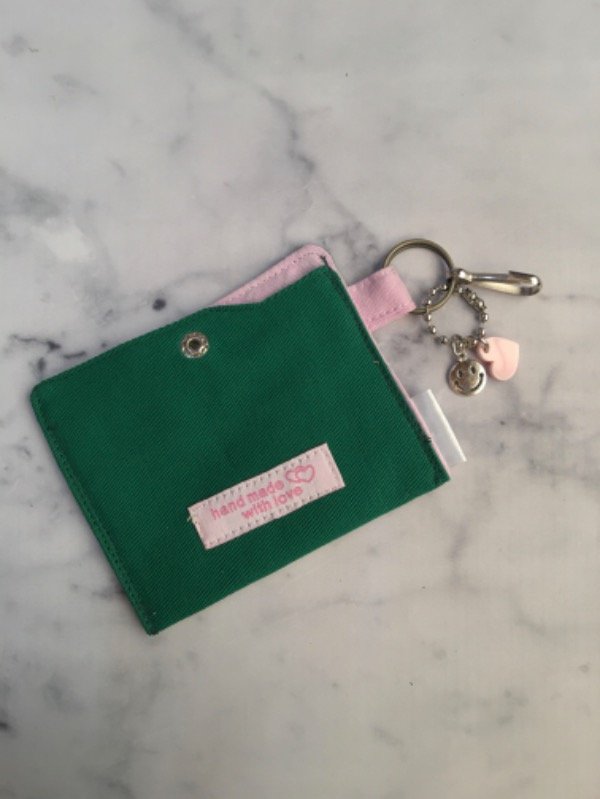 Producto - tarjetero mini mini- verde rosa mod I - 2