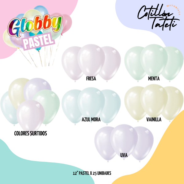 Producto - GLOBO PASTEL 12" - 25 UNIDADES