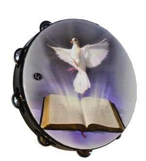 Producto - Pandereta religiosa 25 cm paloma