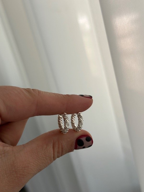 Producto - Argollitas strass trenzadas silver