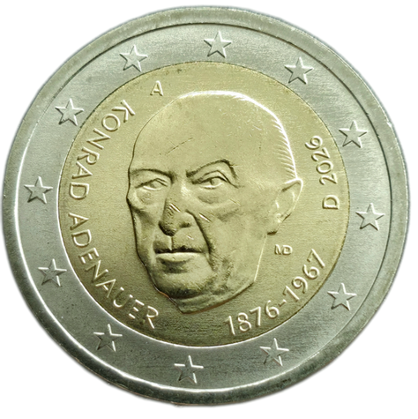 Producto - Alemania 2 Euros 2026 Nacimiento de Konrad Adenauer Km#464 Unc